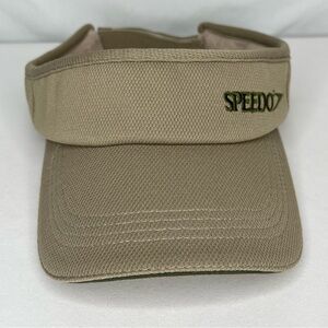 Khaki Speedo Visor Hat with Adjustable Back & Terrycloth Interior